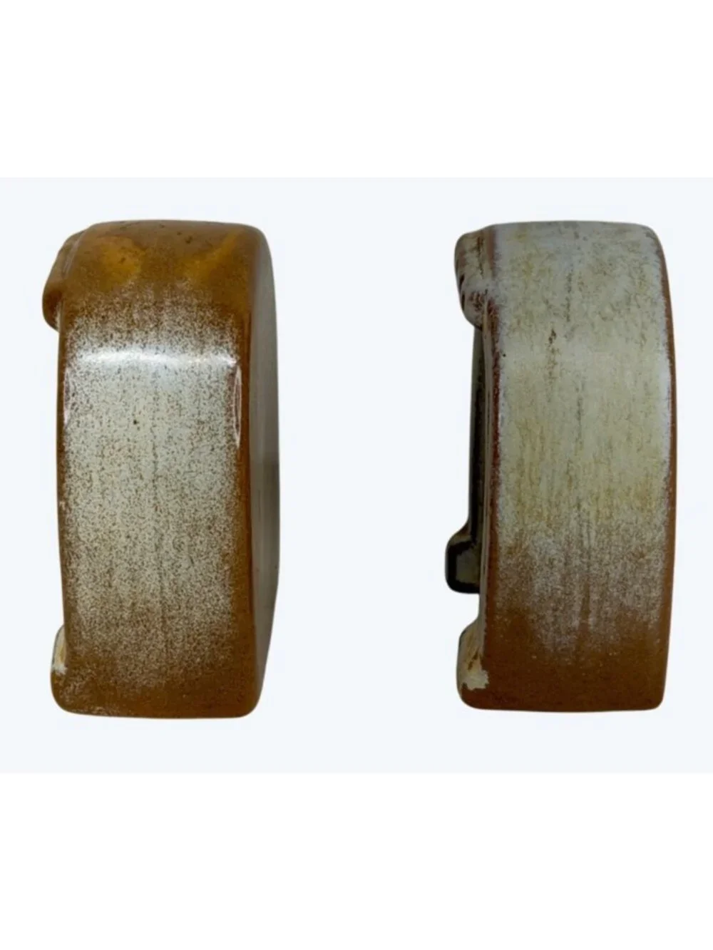 Frankoma Pottery Plainsman Gold Horseshoe Salt & Pepper Shakers Set